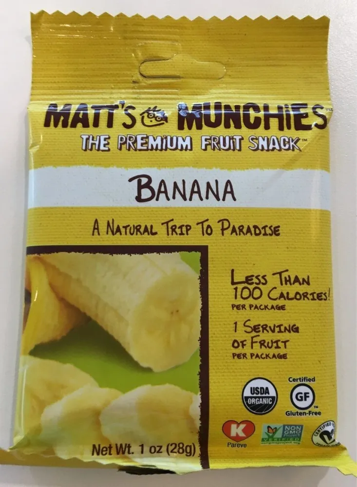 Matt's munchies, banana fruit snack