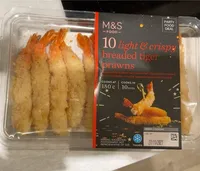 10 light & crispy breaded tiger prawns
