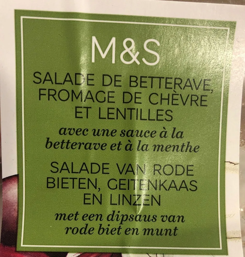 Salade de Betterave, Fromage de Chèvre et Lentilles