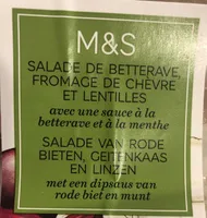 Salade de Betterave, Fromage de Chèvre et Lentilles