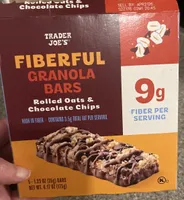 FIBERFUL GRANOLA BARS Rolled Oats & Chocolate Chips