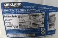Reduced Fat Milk 2% Milkfat