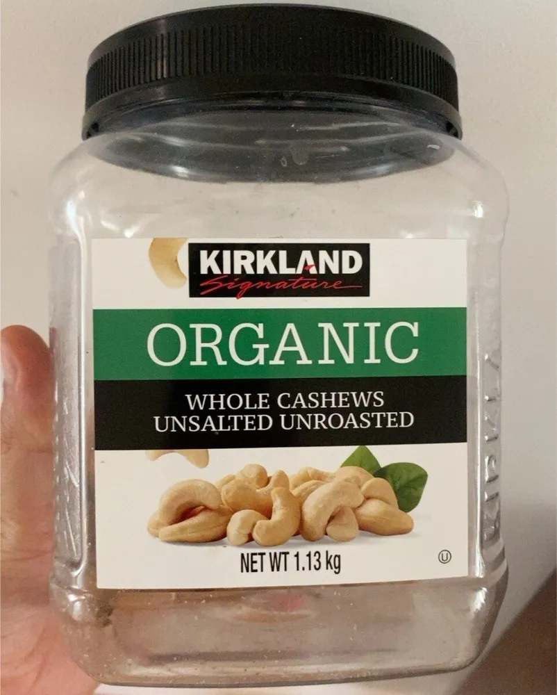 Organic whole cashews unsalted unroasted
