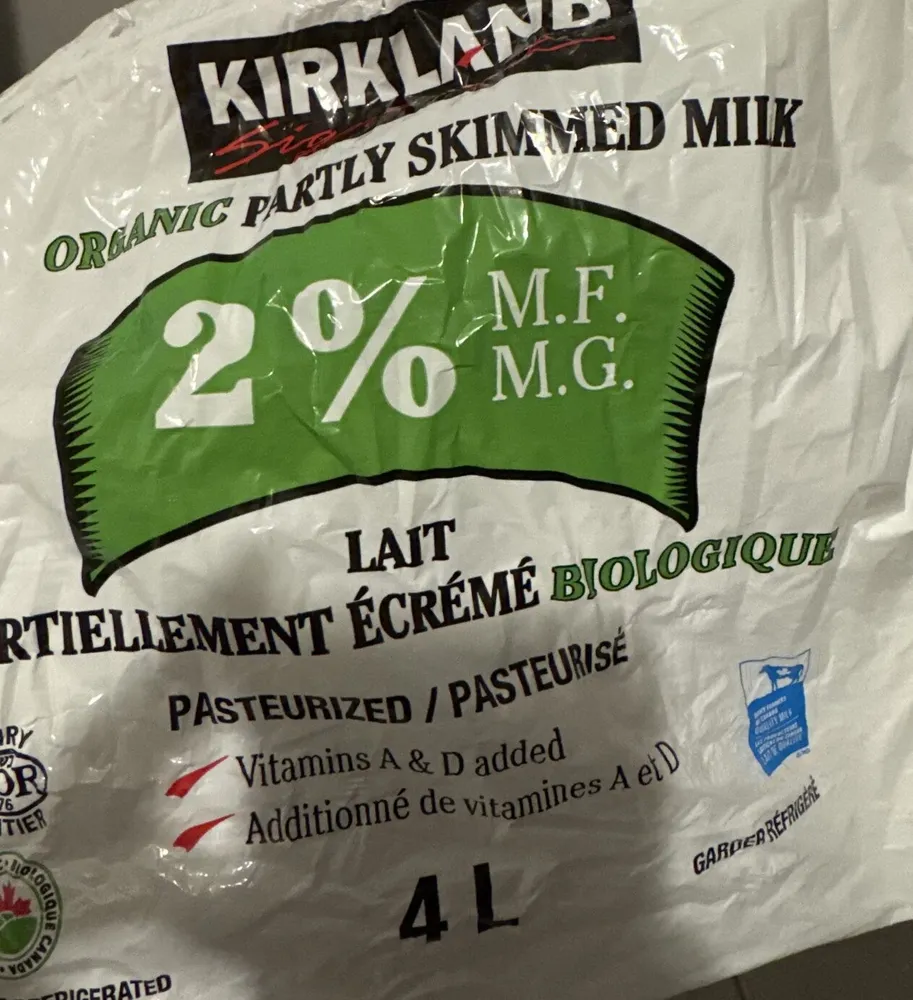 2% M.F. Organic Partly Skimmed Milk