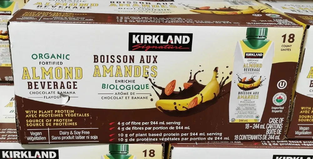 Chocolate banana almond non-dairy beverage, chocolate banana almond