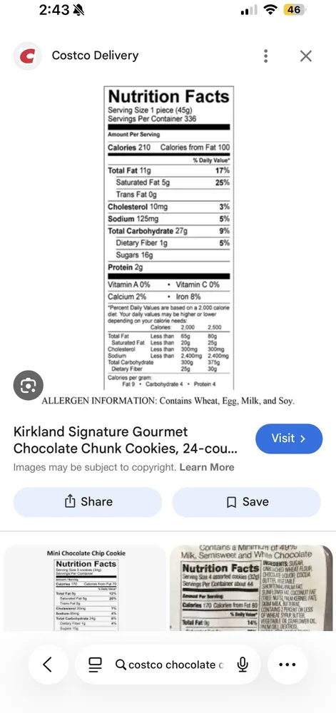 Kirkland Signature Gourmet Chocolate Chunk Cookies