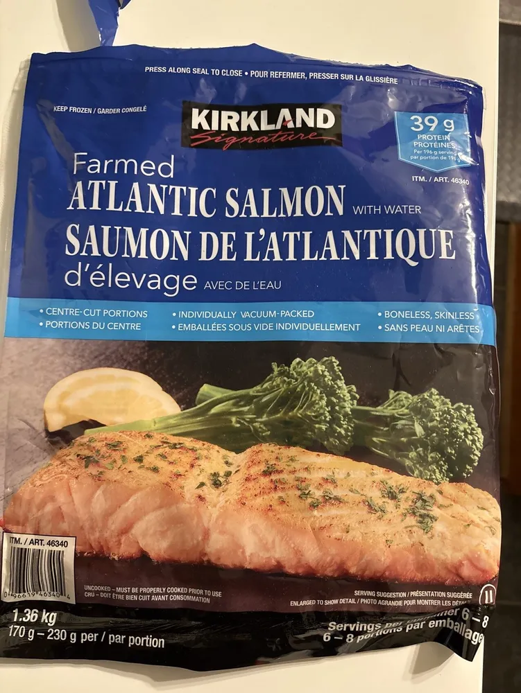 Farmed Atlantic Salmon with Water