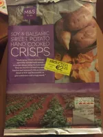 Soy and balsamic sweet potato hand cooked crisps