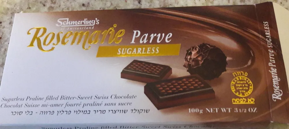 Chocolate No Sugar Rosmarie Parve 3.5 Oz