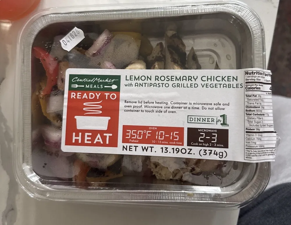 Lemon Rosemary Chicken with anti Pasto Grooved vegetables