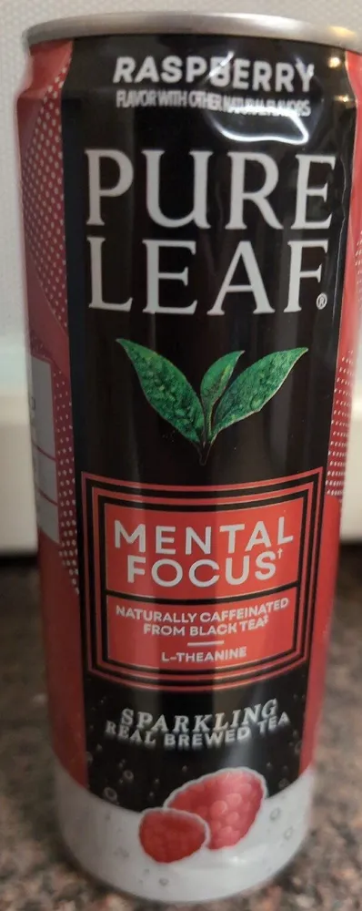 Pure Leaf Raspberry Mental Focus Sparkling Real Brewed Tea