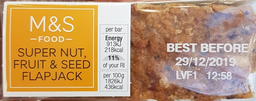 Super nut, fruit & seed flapjack
