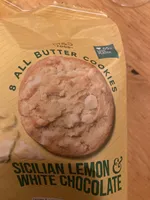 all butter cookies with white chocolate chunks, candied Sicilian lemon peel & Sicilian lemon extract