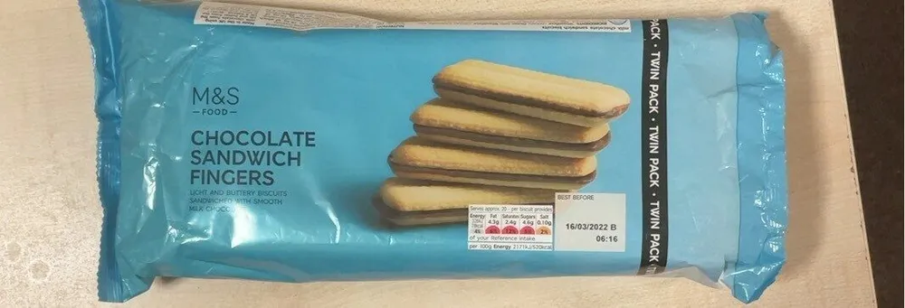 Chocolate sandwich fingers