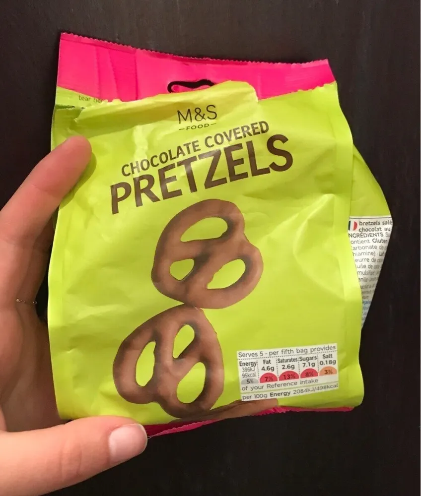 M&S chocolate covered pretzels