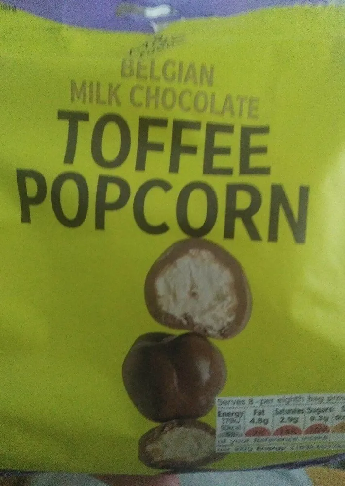 Belgian milk chocolate toffee popcorn