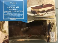 Chocolate & vanilla cheesecake slices