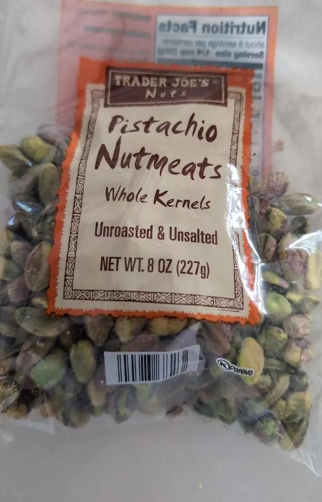 Pistachio Nutmeats Whole Kernels Unroasted & Unsalted