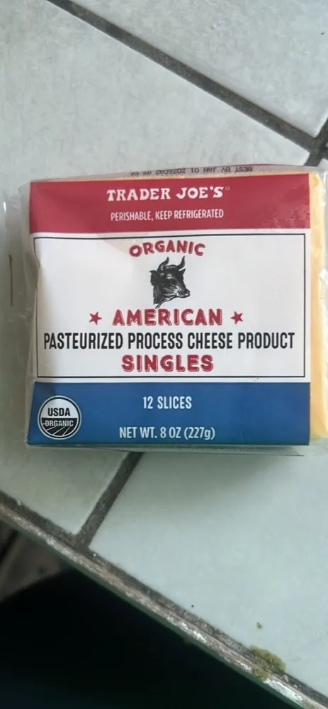 Organic American Pasteurized Process Cheese Product Singles
