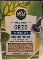 Organic Orzo Bronze Cut Macaroni Product