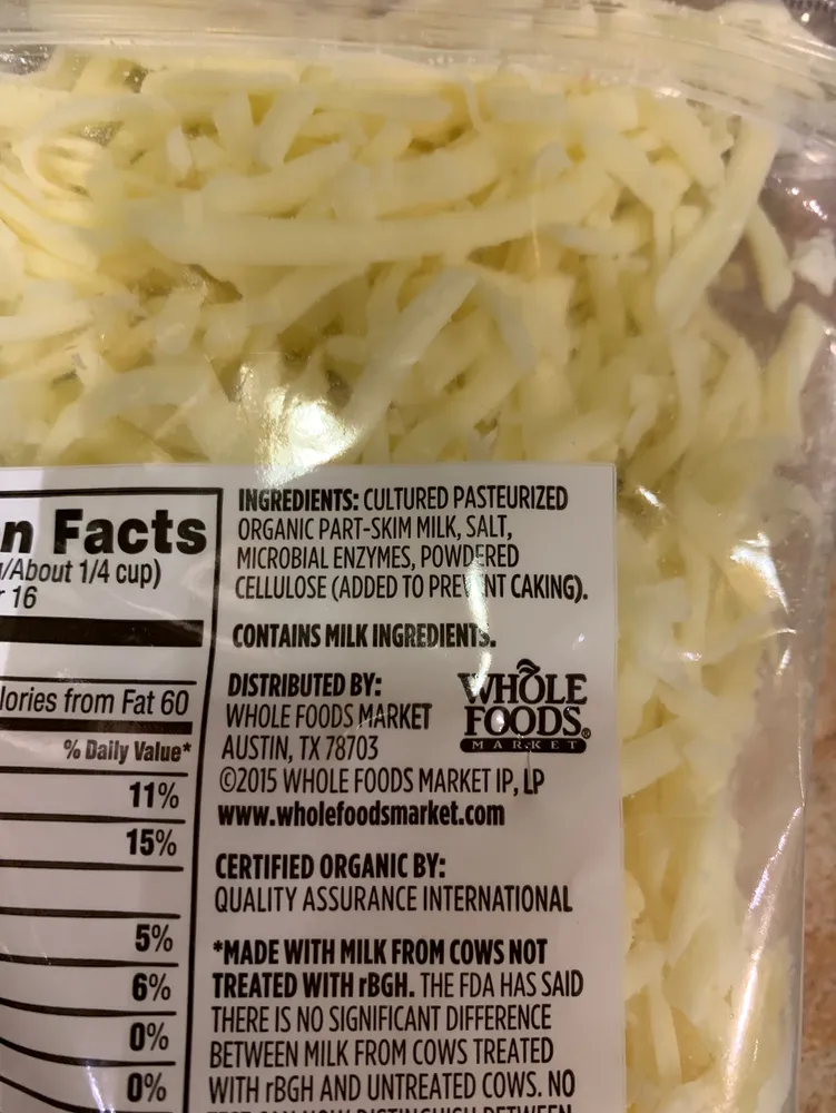 Shredded Mozzarella Cheese