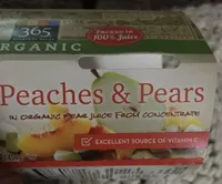 365 everyday value, organic juice for concentrate, peaches & pears