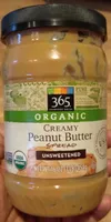 Organic Unsweetened Creamy Peanut Butter Spread