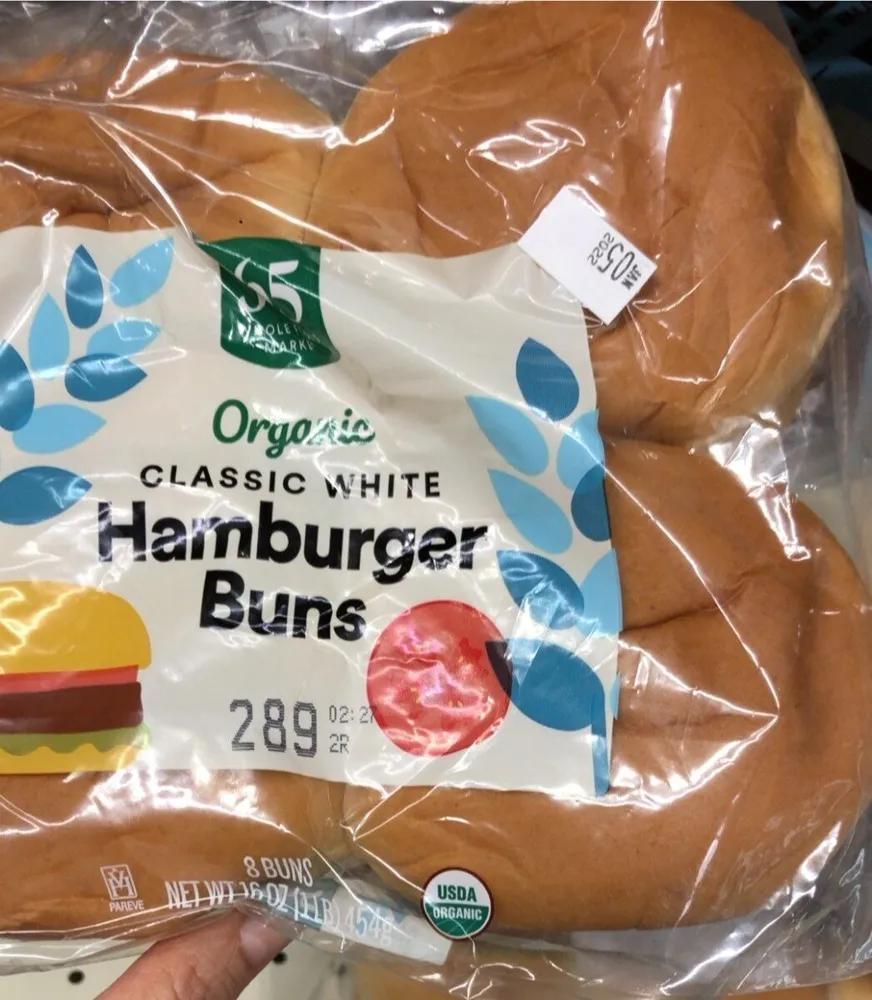 Organic classic hamburger buns