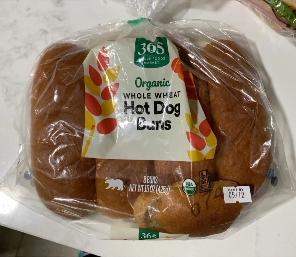Organic whole wheat hot dog buns