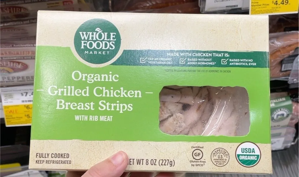 Organic Grilled Chicken Breast Strips with Rib Meat