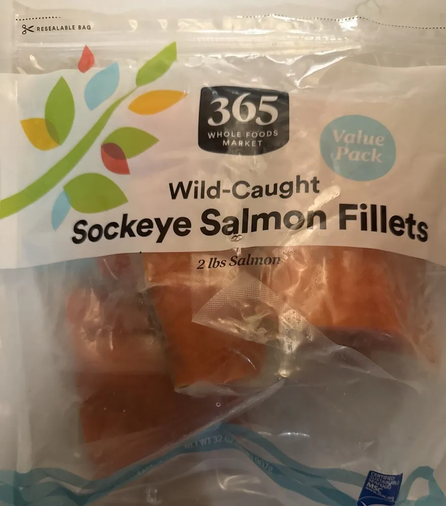 Wild caught sockeye salmon fillets