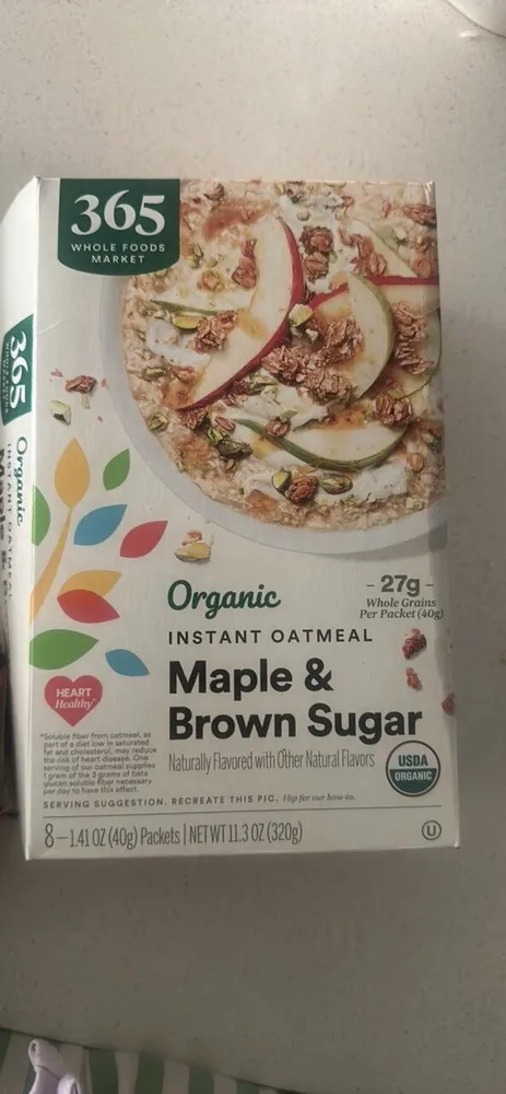 Organic Instant Oatmeal Maple & Brown Sugar