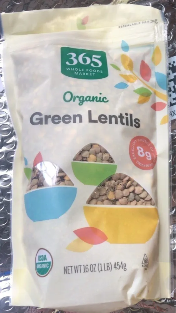 Organic green lentils