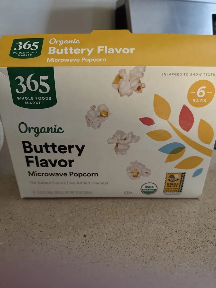 Organic Buttery Flavor Microwave Popcorn