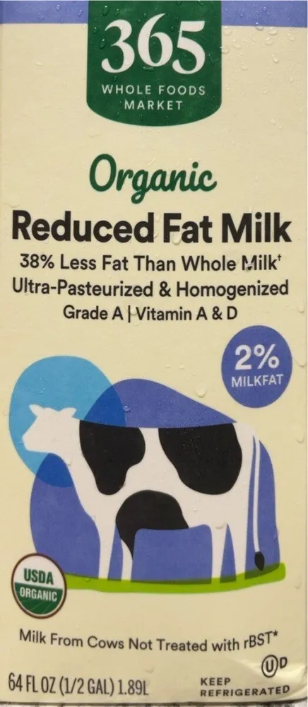 Organic Reduced Fat Milk