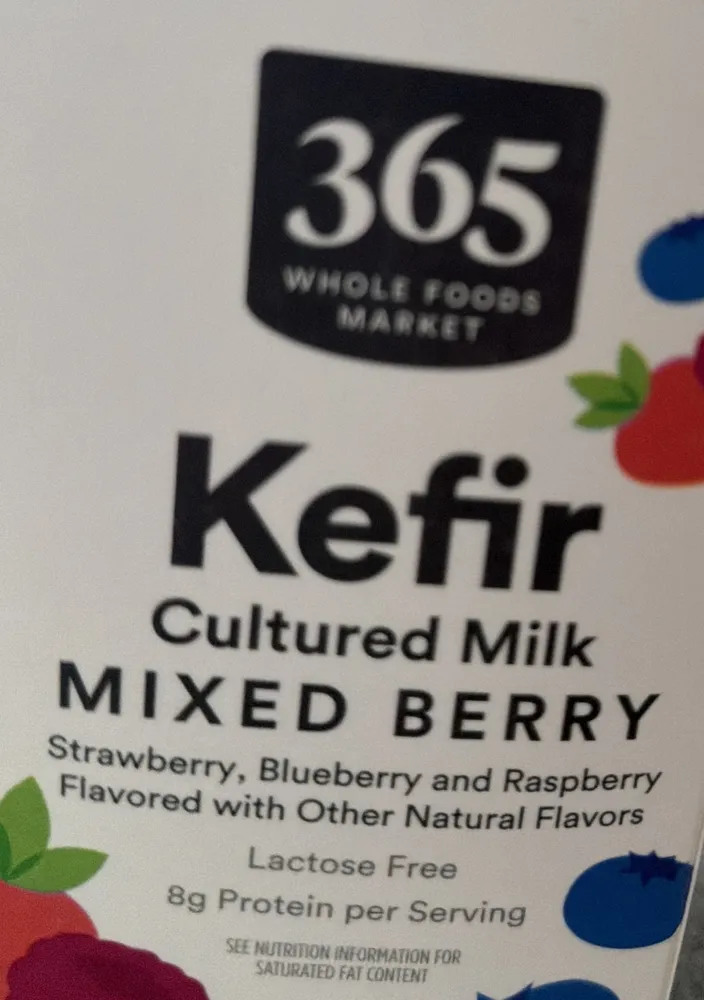 Kefir cultured milk mixed berry