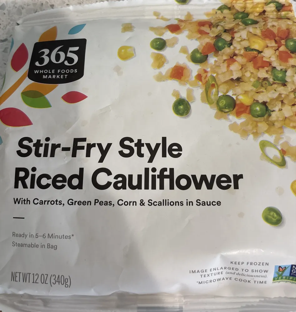 Stir fry style riced cauliflower