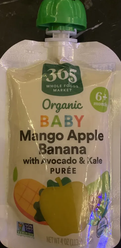 Organic Baby Mango Apple Banana with Avocado & Kale Puree