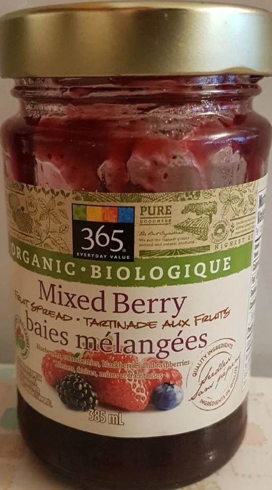 Tartinade aux fruits baies mélangées