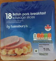 British pork breakfast sausage slices