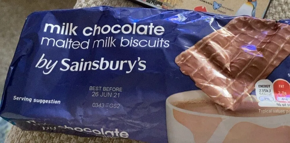 Chocolate malted milk biscuits