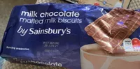 Chocolate malted milk biscuits