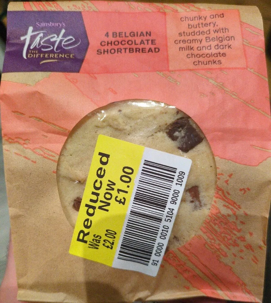 4 Chunky Belgian Chocolate Shortbread