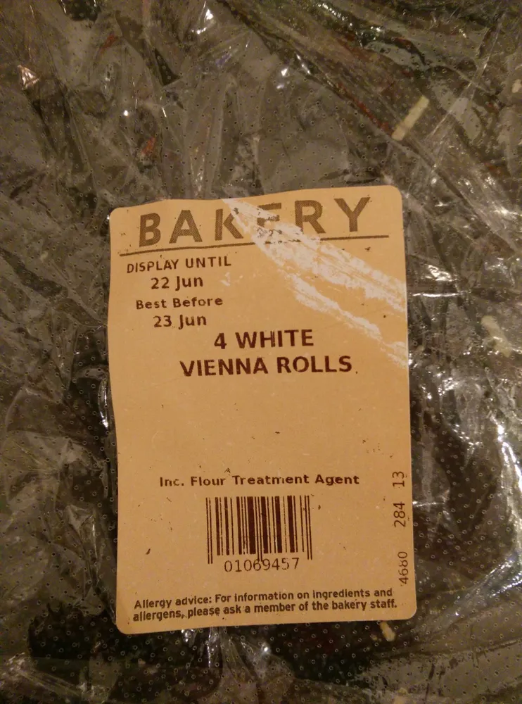 4 white Vienna style crusty rolls