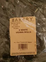 4 white Vienna style crusty rolls