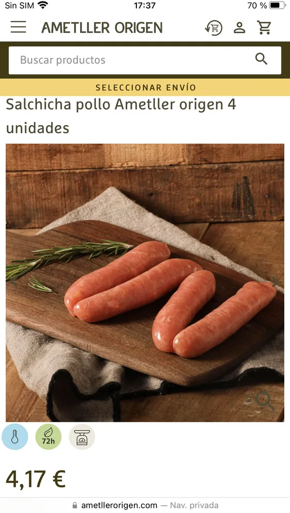 salchichas de pollo