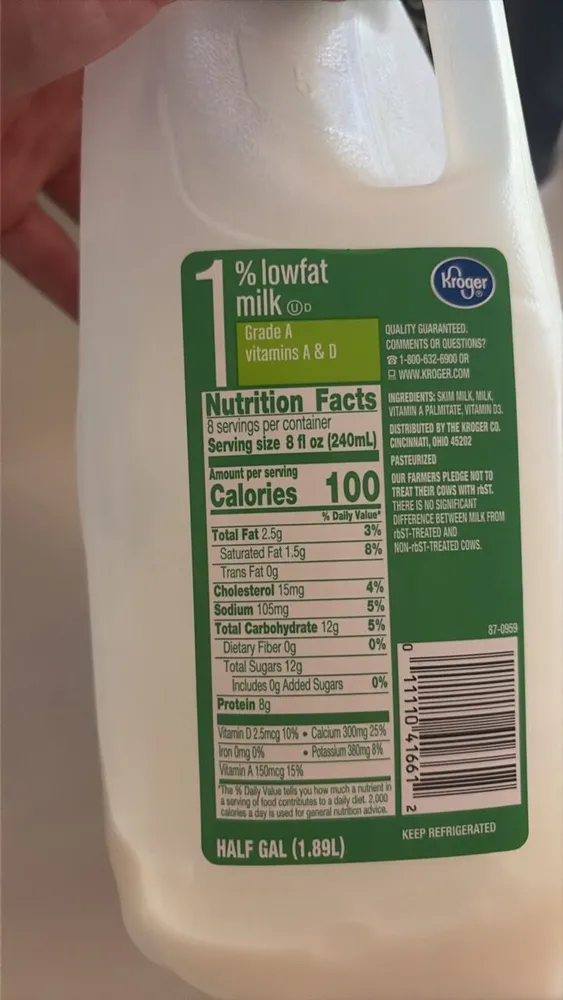1% lowfat milk