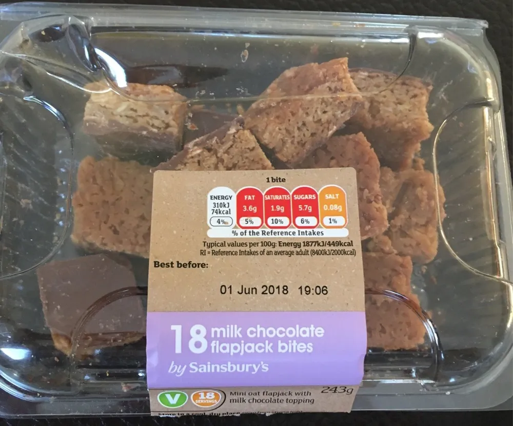Milk chocolate flapjack bites