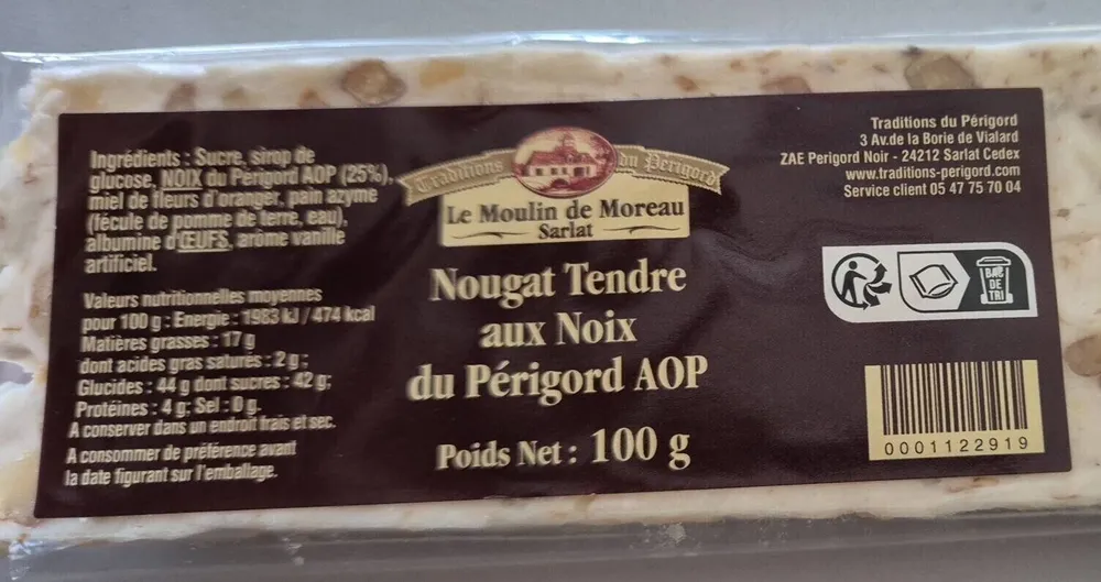 Nougat tendre aux noix du Périgord AOP