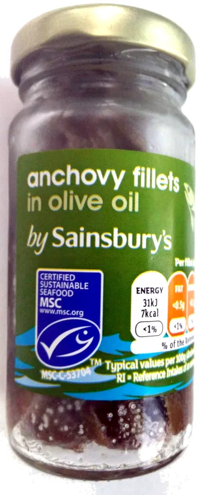 Anchovy fillets in olive oil